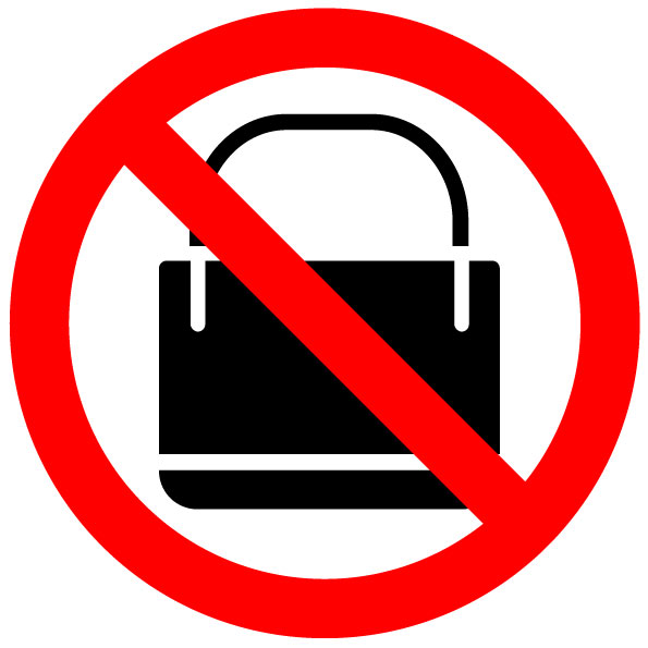 Large shoulder bags are forbidden