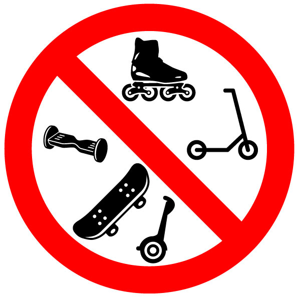 Skates etc. are forbidden