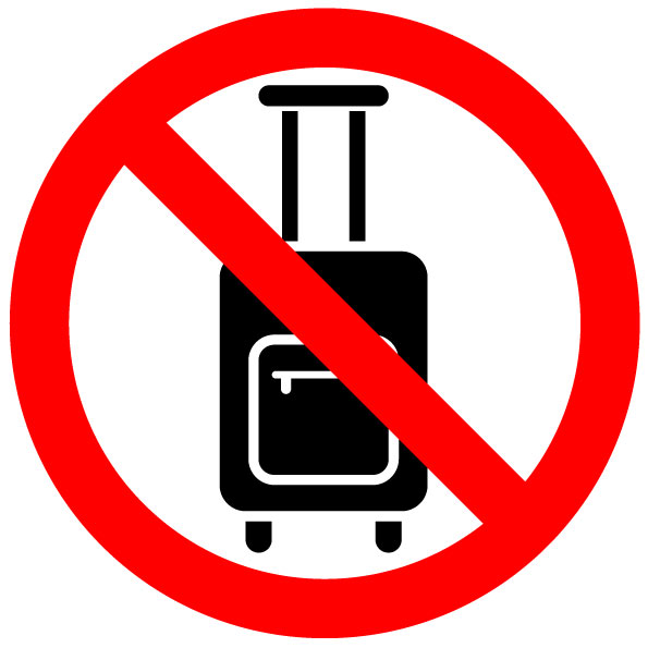 Suitcases are forbidden